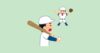野球選手のイラスト（シートノック）