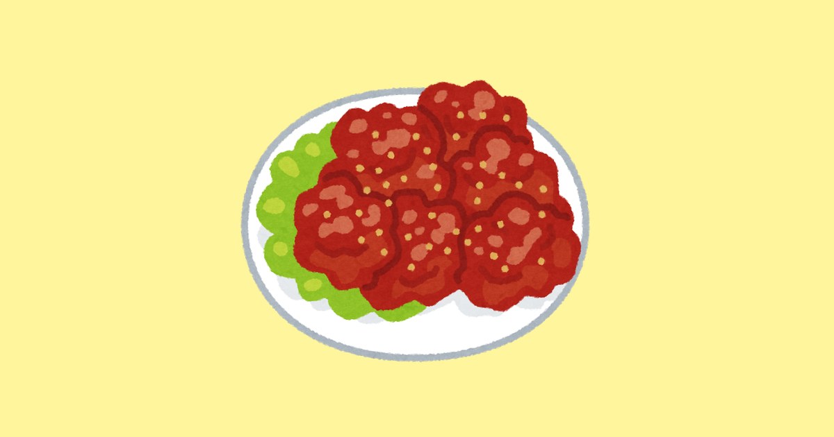韓国料理（ヤムニョムチキン）のイラスト