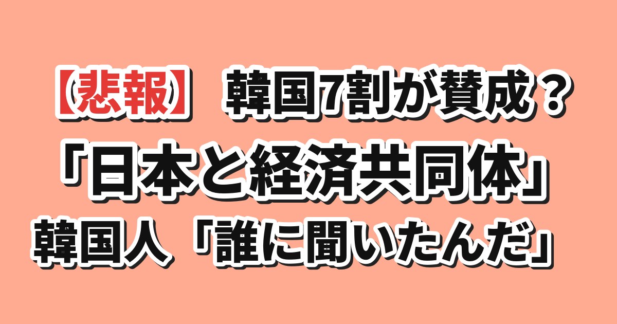 韓国メディアの日韓経済共同体に関する世論調査