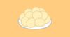 お皿に乗せたポテトチップスのイラスト