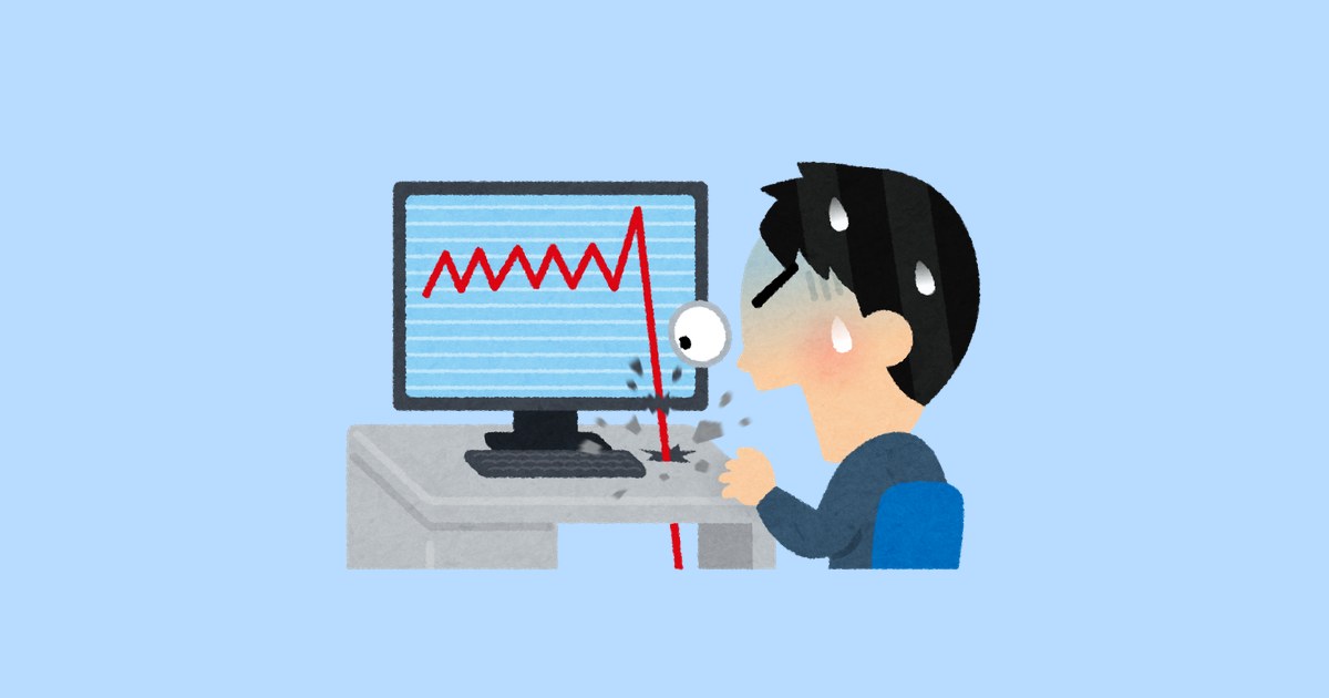 暴落する株価のイラスト