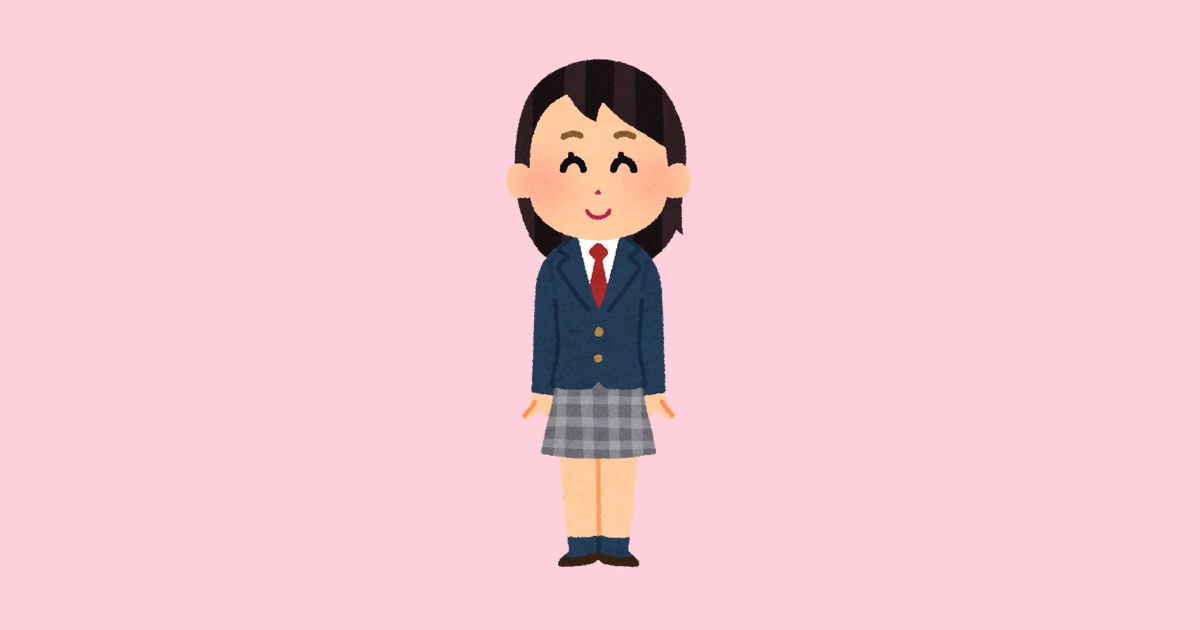 ブレザーとネクタイの女子学生のイラスト