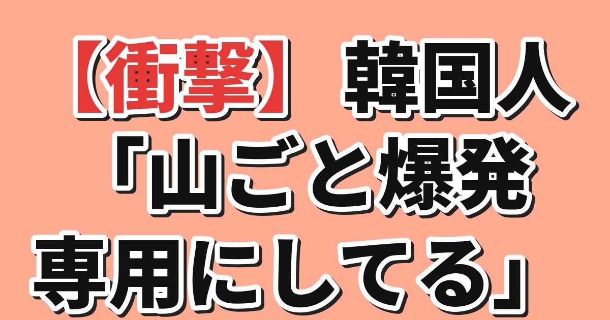 【衝撃】韓国人「山ごと爆発専用にしてる」