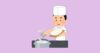 刀削麺を作る人のイラスト