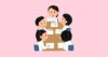白衣を着た人たちの会議のイラスト（真剣）