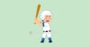 ボールを見逃すバッターのイラスト