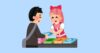 同人誌を売っている人のイラスト（いらすとや）