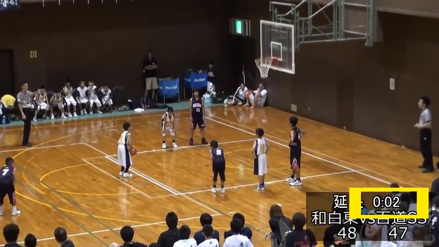 日本の小学生バスケの試合