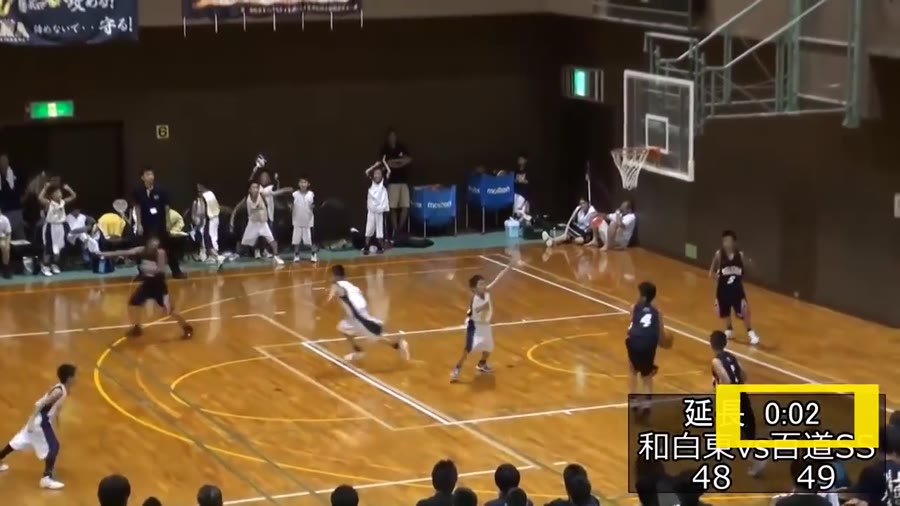 日本の小学生バスケの試合