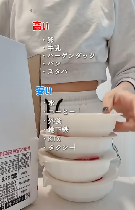 日本人が体感した韓国の物価をまとめた画像