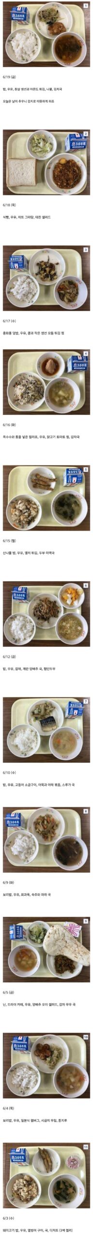 日本の学校給食のトレイを撮影した画像