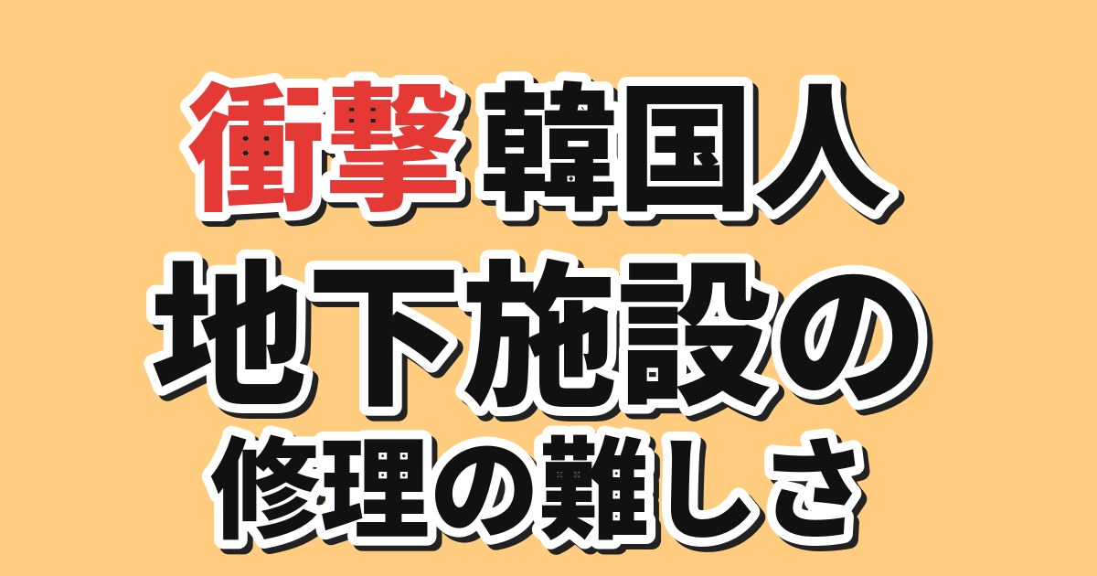 【衝撃】韓国人「日本の地下施設にあるこれ、修理も簡単ではないのか」